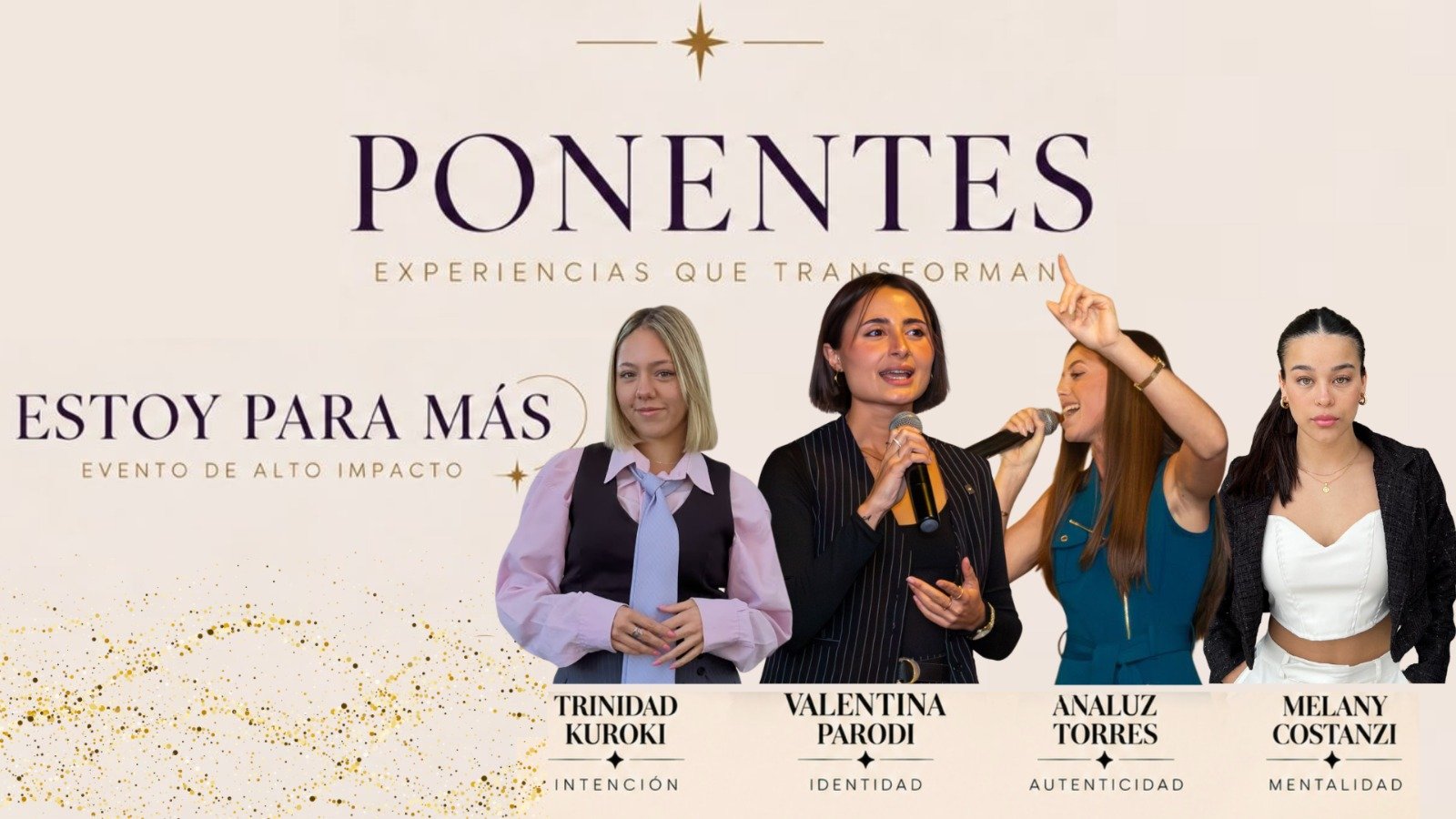 Ponentes de Estoy Para Más: Trinidad Kuroki, Valentina Parodi, Analuz Torres y Melany Costanzi